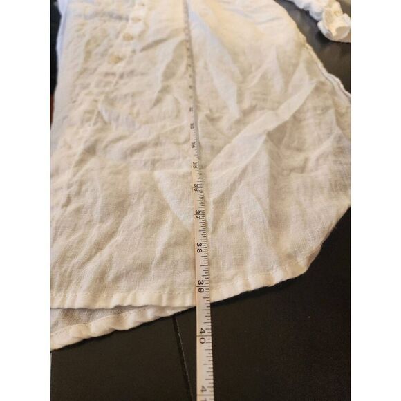 Anthropologie Relaxed Buttondown Linen Tunic size xs white - Picture 9 of 10
